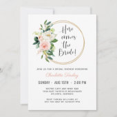 Blush Pink Floral Vrijgezellenfeest Kaart (Voorkant)