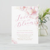 Blush Pink Floral Vrijgezellenfeest Kaart (Staand voorkant)