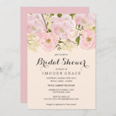  Blush Pink Floral Vrijgezellenfeest Kaart (Voorkant / Achterkant)