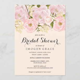 Blush Pink Floral Vrijgezellenfeest Kaart