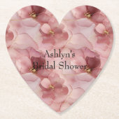 Blush Pink Floral Vrijgezellenfeest Kartonnen Onderzetters (Voorkant)