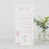 Blush Pink Floral Vrijgezellenfeest Menu Card (Staand voorkant)