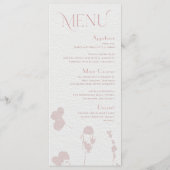 Blush Pink Floral Vrijgezellenfeest Menu Card (Voorkant)