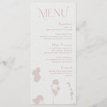 Blush Pink Floral Vrijgezellenfeest Menu Card