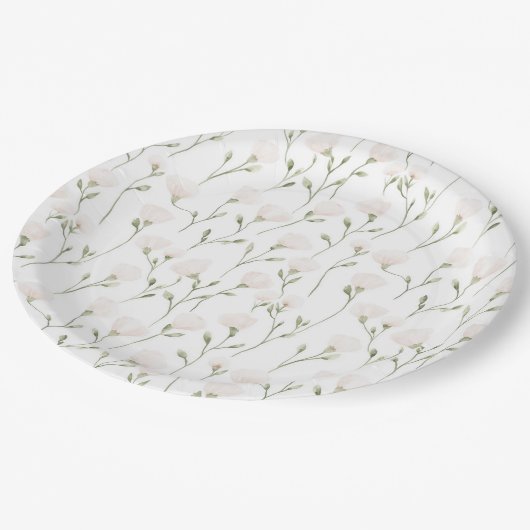 Blush Pink Floral Vrijgezellenfeest Papieren Bordje (Gekanteld)