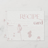 Blush Pink Floral Vrijgezellenfeest Recipcard (Voorkant / Achterkant)