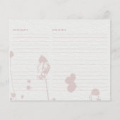 Blush Pink Floral Vrijgezellenfeest Recipcard (Achterkant)