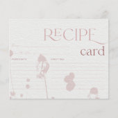 Blush Pink Floral Vrijgezellenfeest Recipcard (Voorkant)