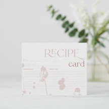 Blush Pink Floral Vrijgezellenfeest Recipcard