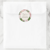 Blush Pink Floral  Vrijgezellenfeest Ronde Sticker (Tas)