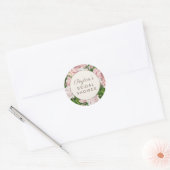 Blush Pink Floral  Vrijgezellenfeest Ronde Sticker (Envelop)