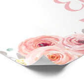 Blush Pink Floral Vrijgezellenfeest Tea Party Welk Poster (Hoek)