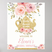 Blush Pink Floral Vrijgezellenfeest Tea Party Welk