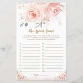Blush Pink Floral Vrijgezellenfeest The Apron Game (Voorkant)