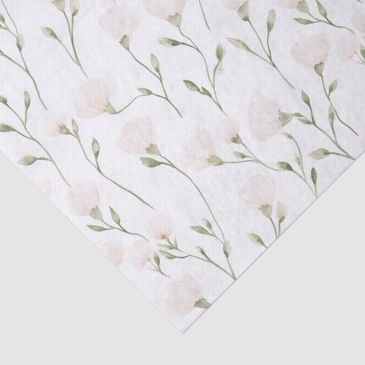 Blush Pink Floral Vrijgezellenfeest Tissuepapier (Detail)