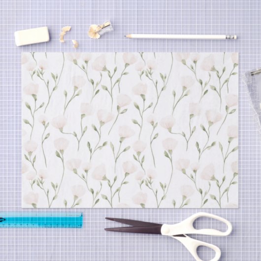 Blush Pink Floral Vrijgezellenfeest Tissuepapier (Craft)