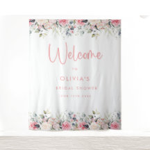Blush Pink Floral Vrijgezellenfeest Welkomstachter