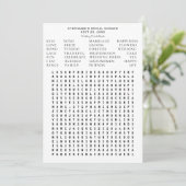 Blush Pink Floral Vrijgezellenfeest Word Search Kaart (Staand voorkant)