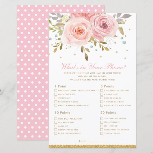 Blush Pink Floral Wat zit er in je telefoonschoeis (Voorkant / Achterkant)