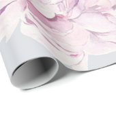 Blush Pink Floral Waterverf Cadeaupapier (Rol Hoek)