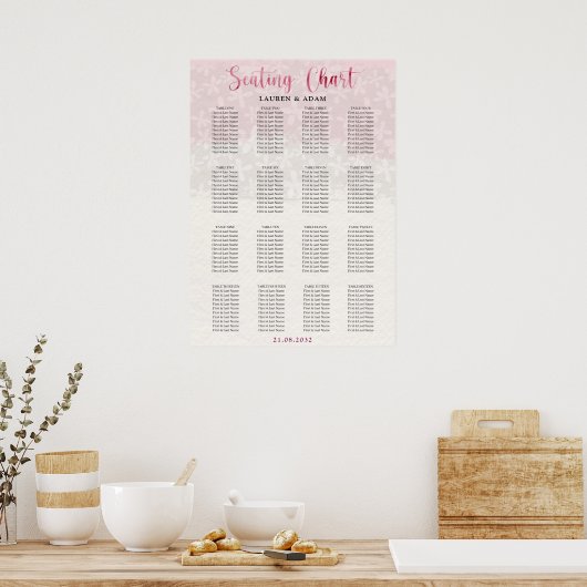 Blush Pink Floral Waterverf Poster (Keuken)