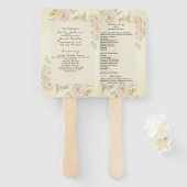 Blush Pink Floral Waterverf  programma Handwaaier (Voorkant en achterkant)