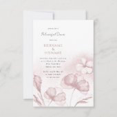 Blush Pink Floral Waterverf repetitie diner Kaart (Voorkant)