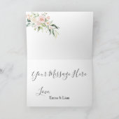 Blush Pink Floral Waterverf Romantic Wedding Bedankkaart (Binnen)