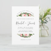 Blush Pink Floral Waterverf Rozen Weddenschap Kaart (Staand voorkant)