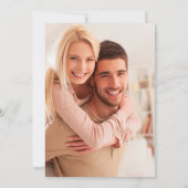 Blush Pink Floral Waterverf Script Photo Weddensch Kaart (Achterkant)