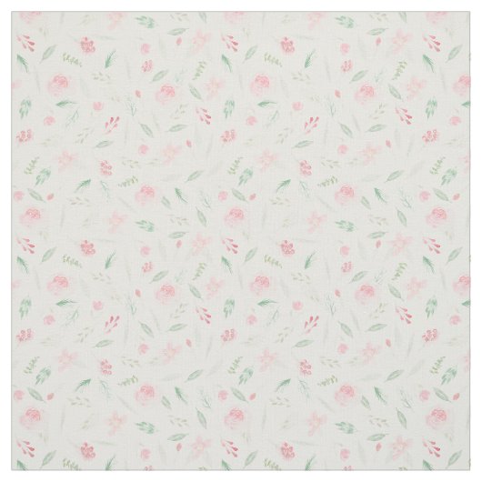 Blush Pink Floral Waterverf Stof (Swatch)