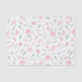 Blush Pink Floral Waterverf Tissuepapier