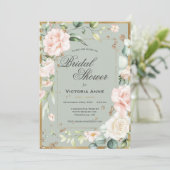 Blush Pink Floral Waterverf  Vrijgezellenfeest Kaart (Staand voorkant)