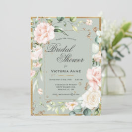 Blush Pink Floral Waterverf  Vrijgezellenfeest Kaart