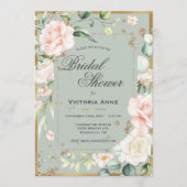 Blush Pink Floral Waterverf  Vrijgezellenfeest Kaart (Voorkant)