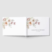 Blush Pink Floral Waterverf Wedding Gastenboek (Volledig)