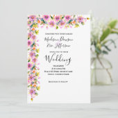 Blush Pink Floral Waterverf Wedding Kaart (Staand voorkant)