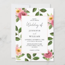 Blush Pink Floral Waterverf Wedding