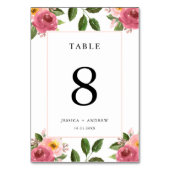 Blush Pink Floral Waterverf Wedding Kaart (Achterkant)