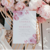 Blush Pink Floral Waterverf Wedding Kaart