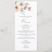 Blush Pink Floral Waterverf Wedding Menu (Voorkant)