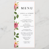 Blush Pink Floral Waterverf Wedding Menu (Voorkant)