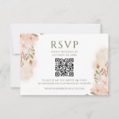 Blush Pink Floral Waterverf Wedding RSVP Kaartje (Voorkant)