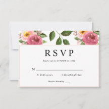 Blush Pink Floral Waterverf Wedding