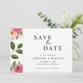 Blush Pink Floral Waterverf Wedding Save The Date (Staand voorkant)
