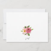 Blush Pink Floral Waterverf Wedding Save The Date (Achterkant)