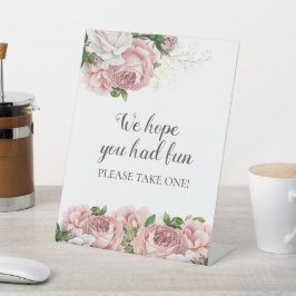 Blush Pink Floral... We hopen dat je Fun hebt geno Reclamebord Met Voetstuk