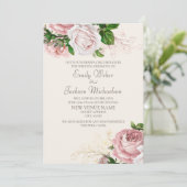 Blush Pink  Floral Wedde Venue Change Kaart (Staand voorkant)