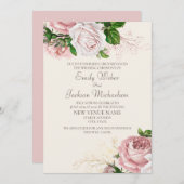 Blush Pink  Floral Wedde Venue Change Kaart (Voorkant / Achterkant)