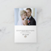 Blush Pink Floral Weddenfoto Bedankkaart (Binnen)
